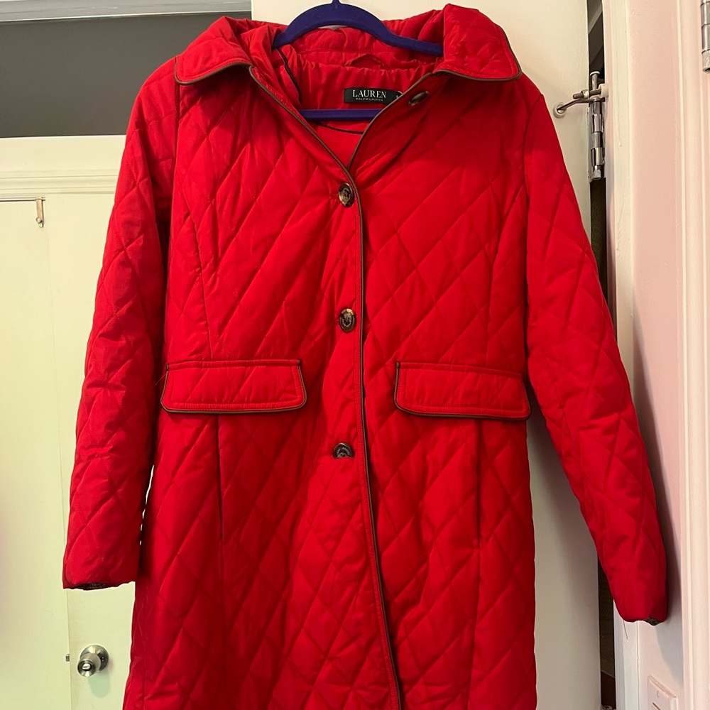 Lauren Ralph Lauren Red Quilted Woman’s Coat Small